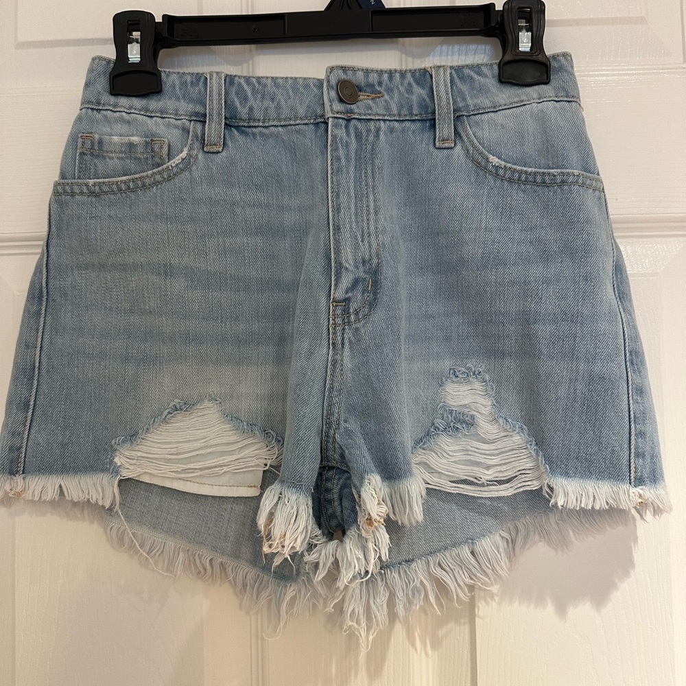 Fashion Nova Blue Distressed Jean Shorts New With Tags Never Worn